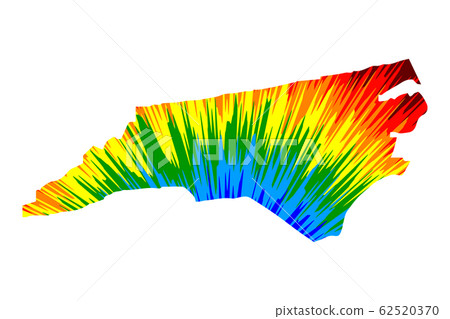 North Carolina - map is designed rainbow abstract 62520370