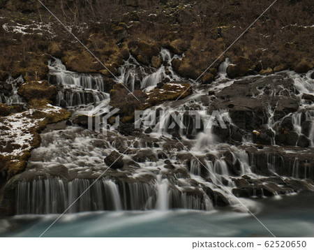 Long time exposure of Hraunfossar Waterfalls 62520650
