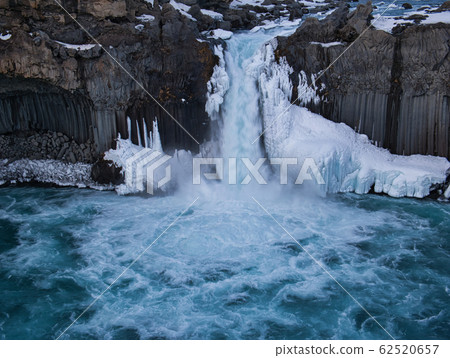 Close up of the raging Aldeyjarfoss waterfall Close up of the raging Aldeyjarfoss waterfall 62520657