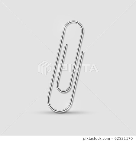 Clip. Realistic paperclip attach. Office metal binder with shadow 62521170