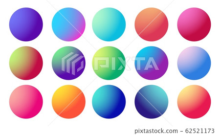 Circle gradient. Neon sphere set. Holographic... - Stock Illustration ...