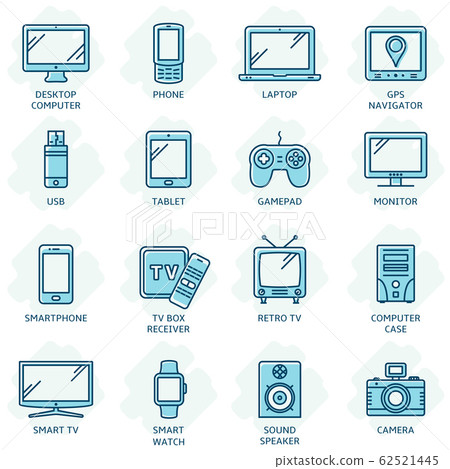 Responsive design related color line icons 62521445