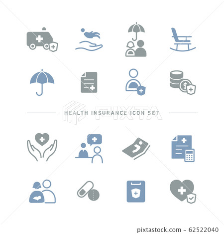 HEALTH INSURANCE ICON SET-插圖素材 [62522040] - PIXTA圖庫