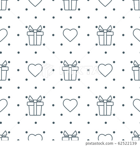 Vector seamless pattern Valentine's Day Gift Heart - Stock Illustration ...