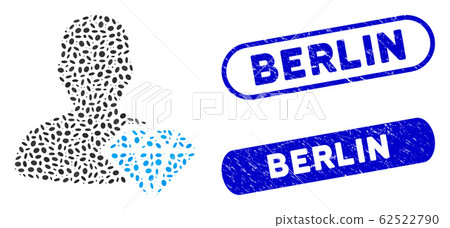Ellipse Mosaic Goldsmith with Grunge Berlin Watermarks 62522790