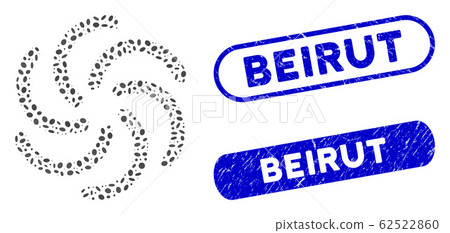 Ellipse Collage Galaxy with Scratched Beirut Stamps Ellipse Collage Galaxy with Scratched Beirut Stamps 62522860