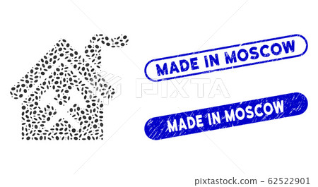 Oval Collage Forge Building with Distress Made in Moscow Stamps Oval Collage Forge Building with Distress Made in Moscow Stamps 62522901