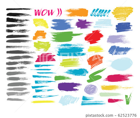 Grunge hand drawn brush stroke vector set. Grunge hand drawn brush stroke vector set. 62523776