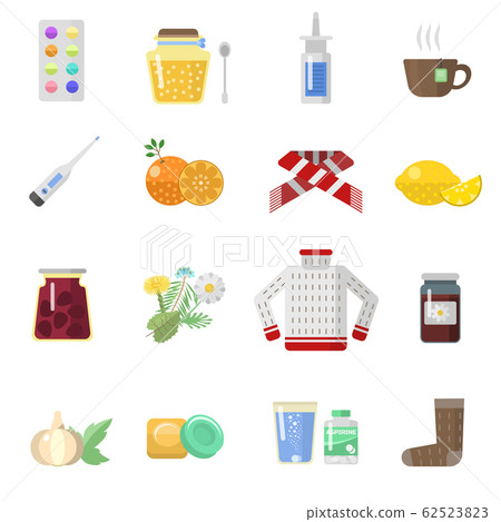 Flu influenza icons set Flu influenza icons set 62523823