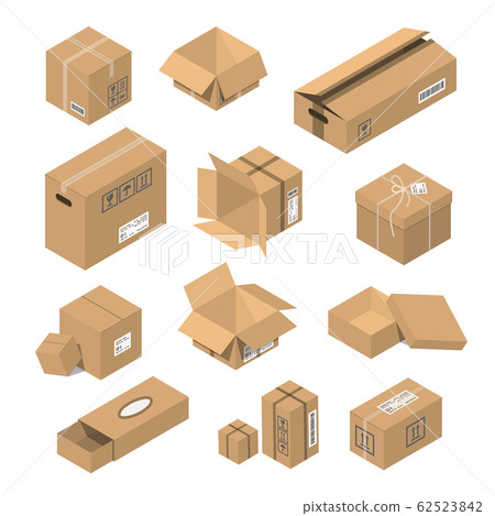 Vector illustration moving box isometric isolated. 62523842