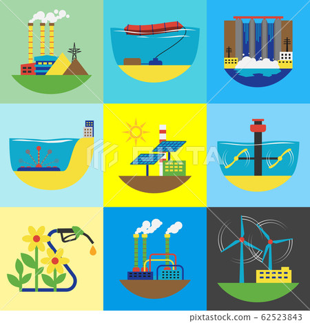 Alternative energy source set vector illustration. 62523843