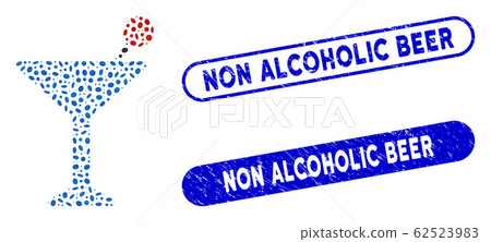 Elliptic Mosaic Cocktail with Textured Non Alcoholic Beer Seals 62523983