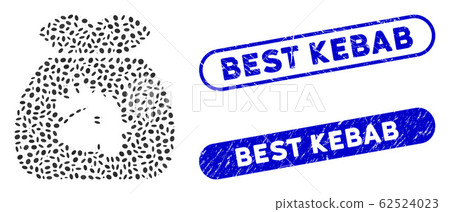 Elliptic Mosaic Chicken Food Sack with Scratched Best Kebab Stamps Elliptic Mosaic Chicken Food Sack with Scratched Best Kebab Stamps 62524023