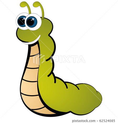 Cartoon of a cute happy worm Cartoon of a cute happy worm 62524085