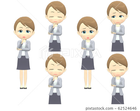 [A troubled] Caucasian female casual ponytail front 62524646