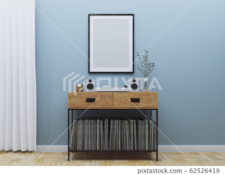 Modern interior design with picture frames 62526419
