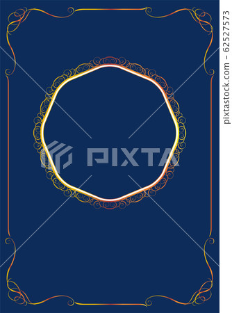 Baroque ornament, decorative border, decorative box, background template (navy / gold) | Vector Data 62527573