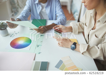 Designers working with colored pattern Designers working with colored pattern 62528219