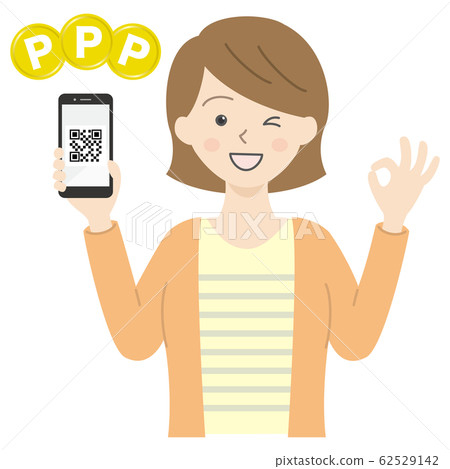 條形碼屏幕的智能手機還可以的女人 條形碼屏幕的智能手機還可以的女人 62529142