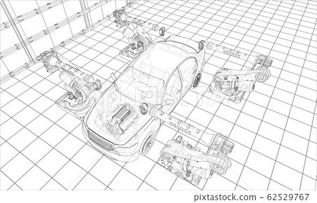 Assembly of motor vehicle. Vector - Stock Illustration [62529767] - PIXTA