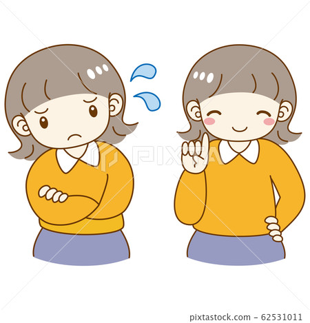 女孩交叉雙臂認為問題微笑集 女孩交叉雙臂認為問題微笑集 62531011