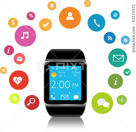 Smartwatch and Application Icons 62531472