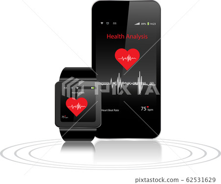 Smartwatch smartphone and health app 62531629