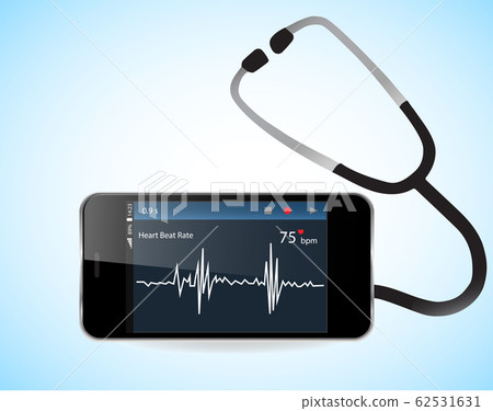 Smartphone and Heart Rate Monitor 62531631
