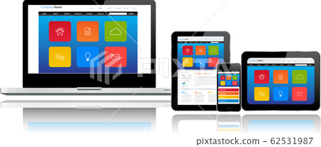 Website template on multiple devices 62531987