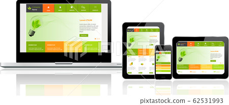 Website template on multiple devices 62531993