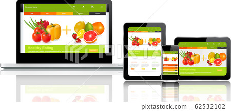 Website template on multiple devices 62532102