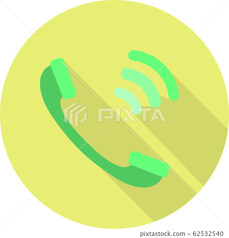 Vector flat calling icon isolated on a yellow...-插圖素材 [62532540] - PIXTA圖庫