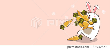 Bunny is loving carrots in spring day 62532546