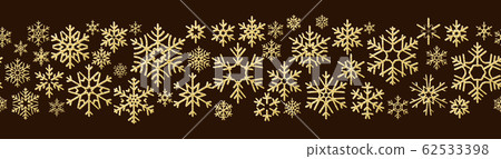 Merry Christmas holiday decoration effect. Golden snowflake seamless pattern. EPS 10 62533398