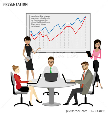 Business People Group Presentation Flip Chart Finance,isolated o Business People Group Presentation Flip Chart Finance,isolated o 62533896