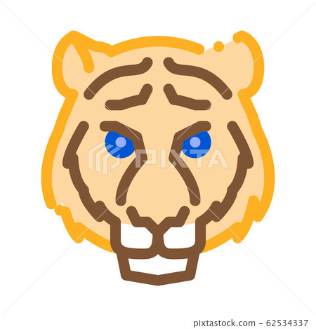 Tiger Animal Icon Vector Outline Illustration 62534337