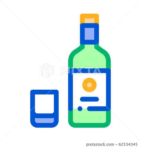 Sake Bottle Cup Icon Vector Outline Illustration Sake Bottle Cup Icon Vector Outline Illustration 62534345