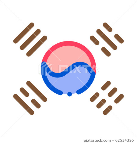 South Korea Flag Icon Vector Outline Illustration South Korea Flag Icon Vector Outline Illustration 62534350