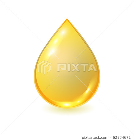 Vector golden oil drop isolated on white Vector golden oil drop isolated on white 62534671