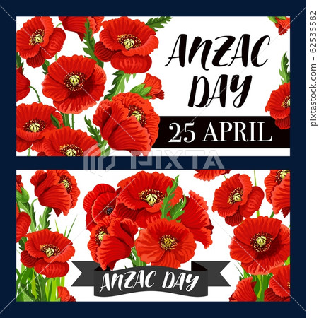 Anzac Day Remembrance anniversary red poppies 62535582