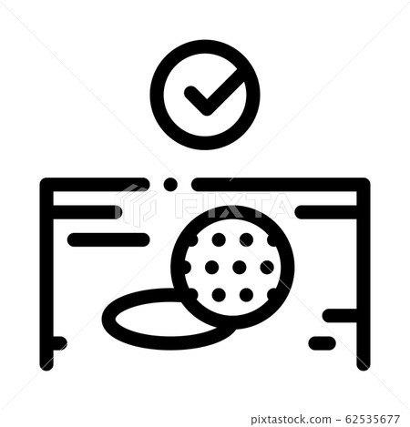 Ball Hits Hole Icon Vector Outline Illustration 62535677