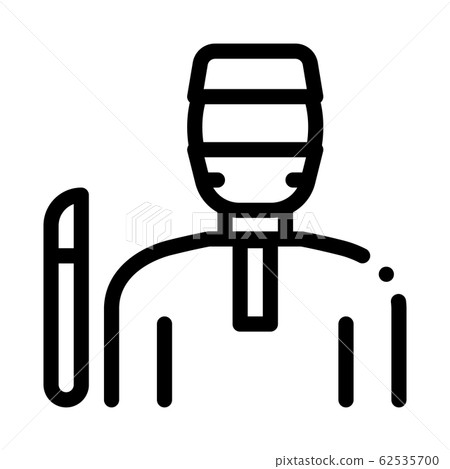 Korean Doctor Icon Vector Outline Illustration 62535700