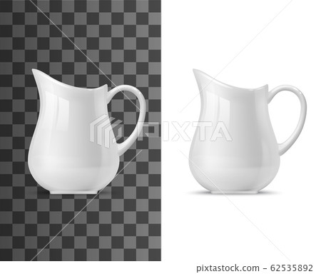 Creamer, milk pot, jug, pitcher. Ceramic tableware Creamer, milk pot, jug, pitcher. Ceramic tableware 62535892