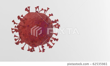 3D Rendering of red contagious HIV AIDS, Flur or Coronavirus isolated 3d render 62535981