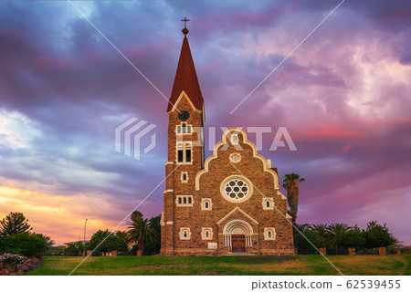 Sunset above Christchurch, a historic lutheran church in Windhoek, Namibia Sunset above Christchurch, a historic lutheran church in Windhoek, Namibia 62539455