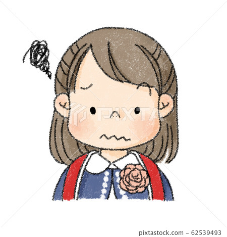 新生女生表情麻煩的臉(入學典禮服) 新生女生表情麻煩的臉(入學典禮服) 62539493