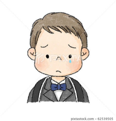 新生男孩表情哭泣的臉(入學典禮服) 新生男孩表情哭泣的臉(入學典禮服) 62539505