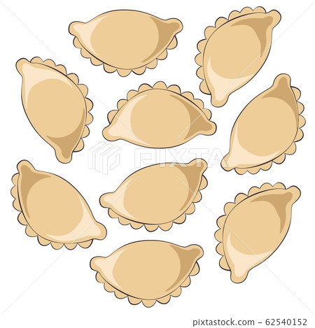 Dumplings isolated on white background. Eastern european cuisine. Dumplings isolated on white background. Eastern european cuisine. 62540152