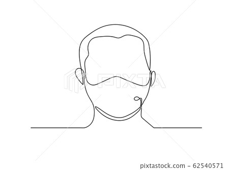 One continuous line drawing medical face mask.... - Stock Illustration ...