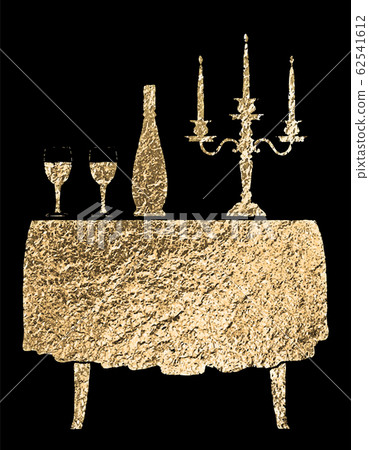 Golden restaurant table 62541612